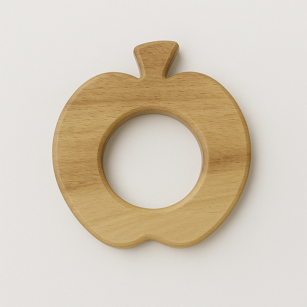 Toytopia Universe™ Natural Wooden Baby Teether Set | Eco-Friendly Wooden Teething Toy for Infants