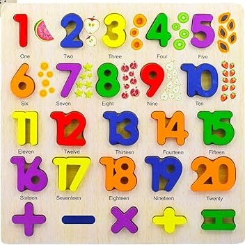 Toytopia Wooden Alphabet & Number Puzzle Board