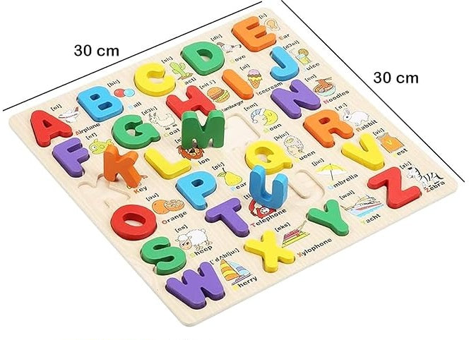 Toytopia Wooden Alphabet & Number Puzzle Board