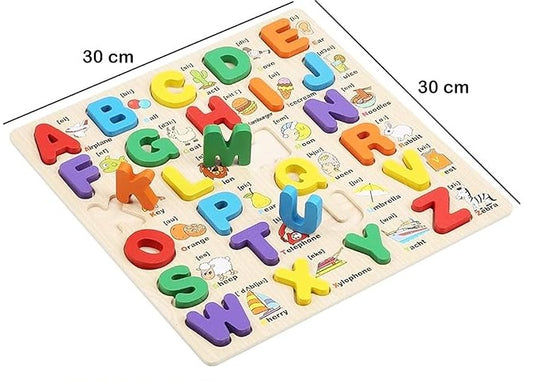 Toytopia Wooden Alphabet & Number Puzzle Board