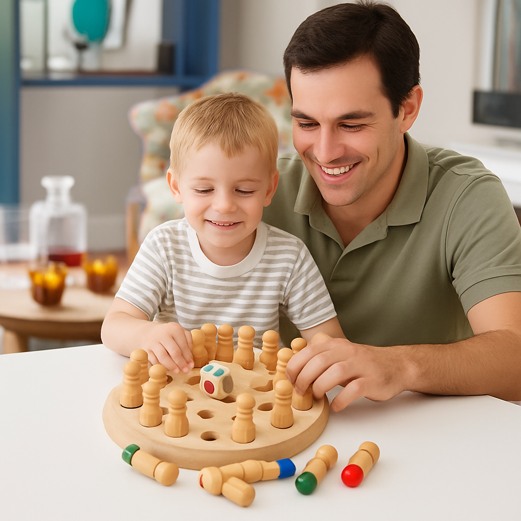 Wooden Memory Matching Peg Game