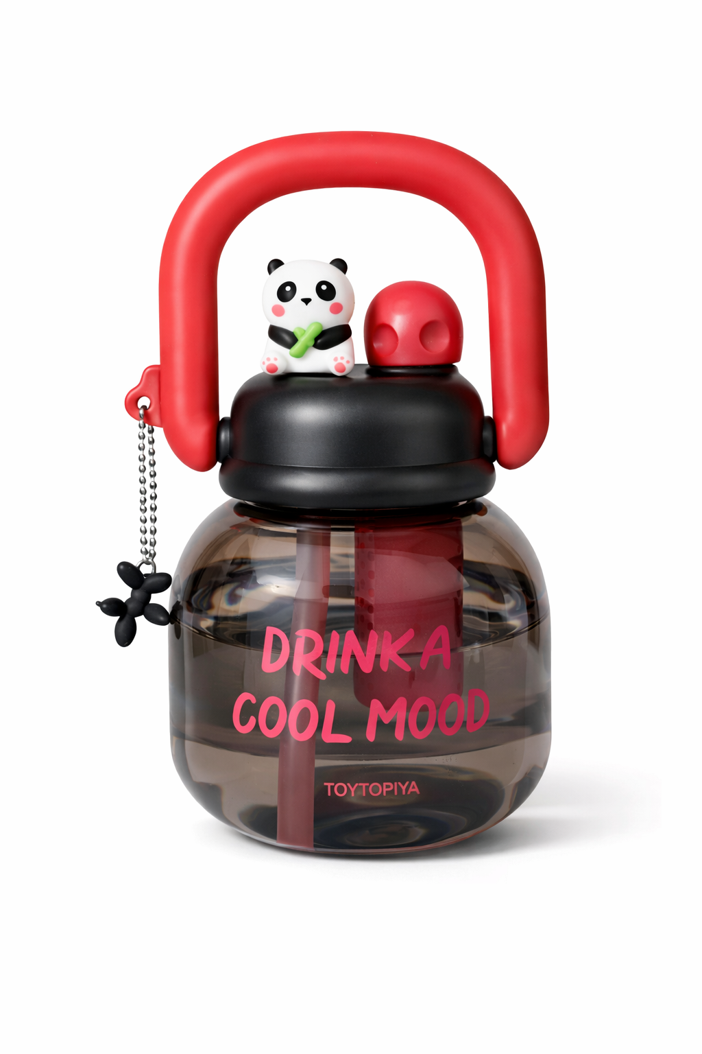 Toytopia Panda Kids Water Bottle – 800ML Leakproof BPA Free Sipper Bottle with Straw & Infuser