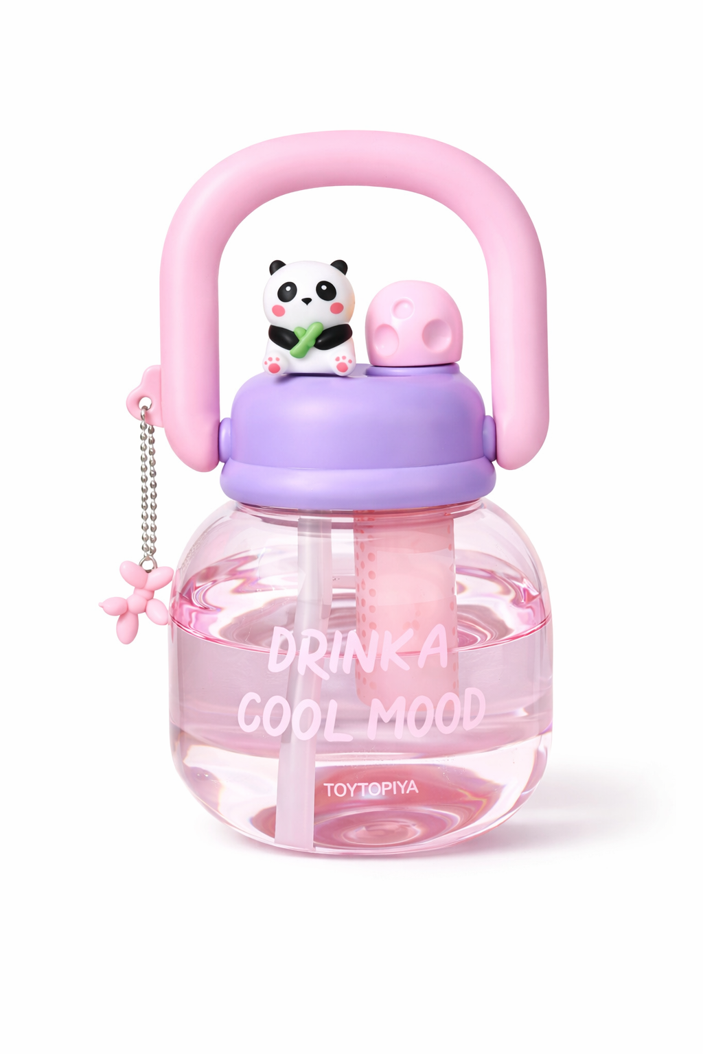 Toytopia Panda Kids Water Bottle – 800ML Leakproof BPA Free Sipper Bottle with Straw & Infuser