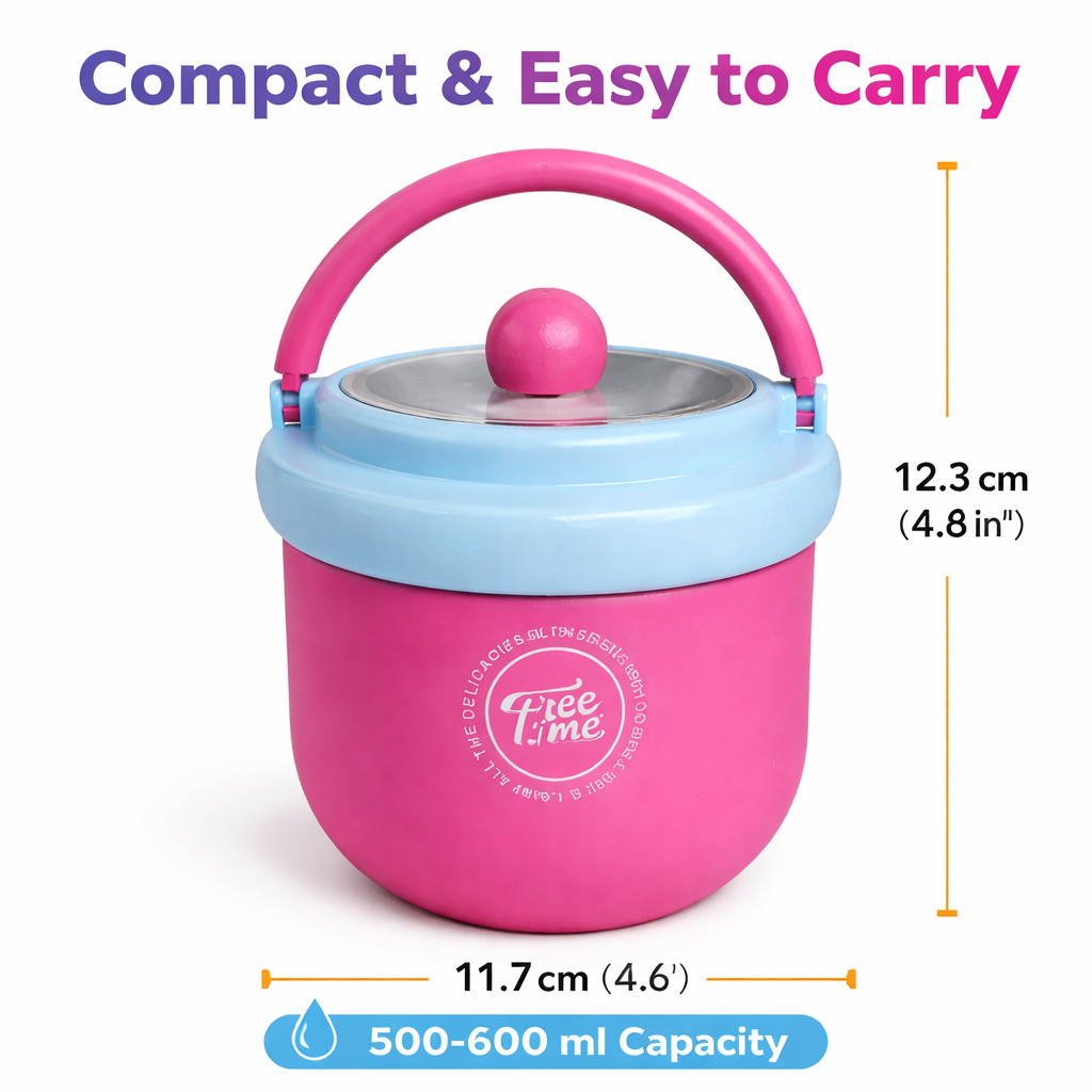 Premium Insulated Lunch Bowl for Kids | Stainless Steel Leakproof Tiffin (500–600 ml)