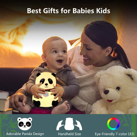 🐼 Toytopia Universe Panda Silicone Night Lamp for Kids | Rechargeable LED Color Changing Bedside Light | Cute Nursery Decor with Warm & Multicolor Glow