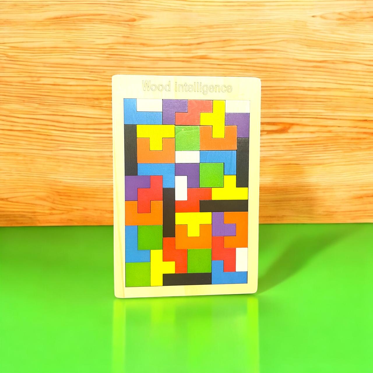 Toytopia Universe Wooden Tetris Puzzle Board – Montessori Brain Development Toy for Kids | Colorful Wooden Blocks Puzzle for Logical Thinking, Creativity & Fun