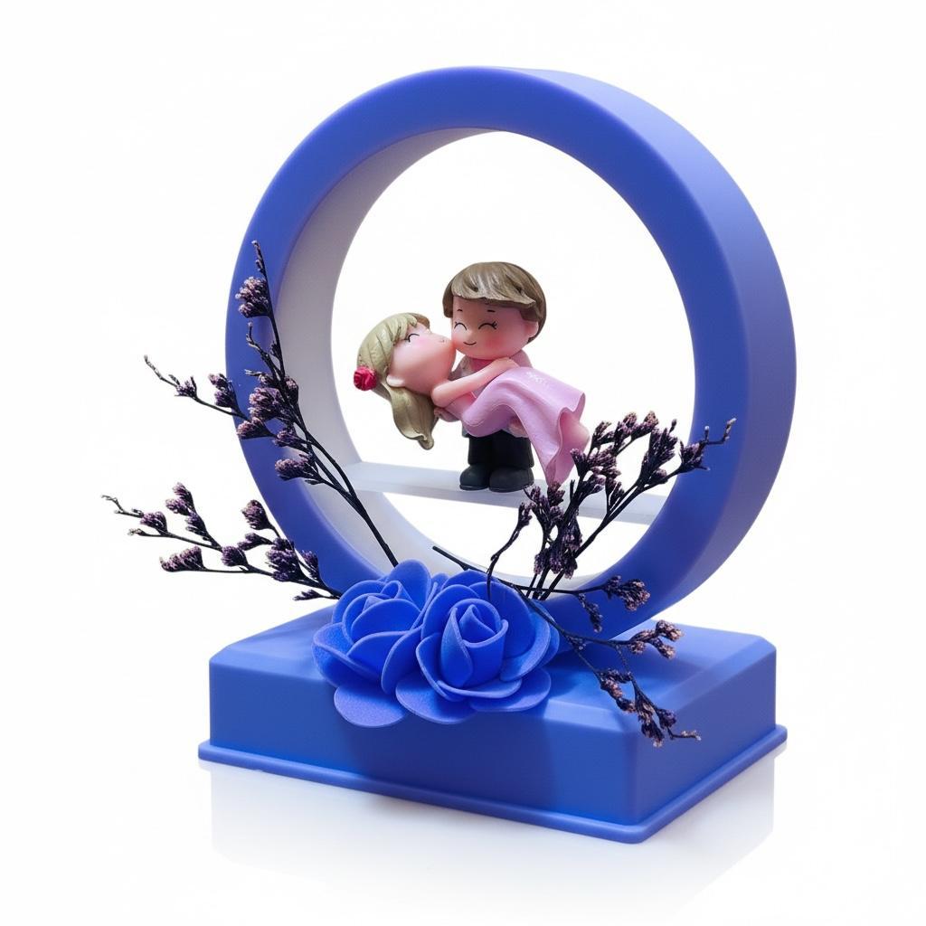 Romantic Couple LED Showpiece with Music | Battery Operated Decorative Light & Musical Showpiece for Home, Anniversary & Valentine Gift